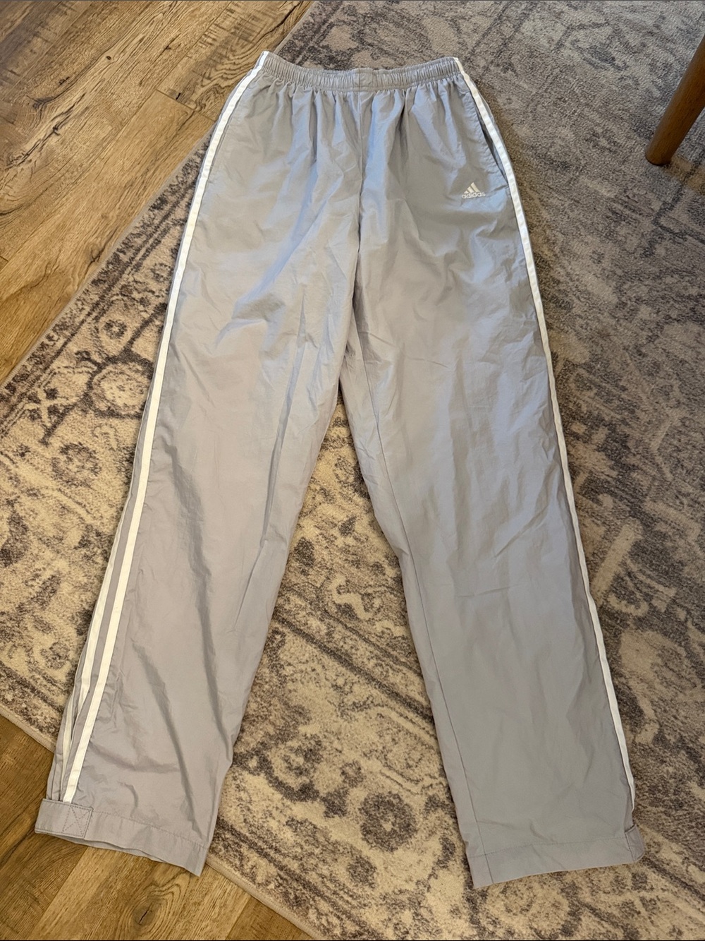adidas Light Gray women’s  Track Pants with White Side Stripes